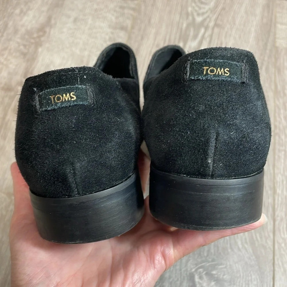 Toms Shaye Black Suede Low Ankle Bootie Loafers 11 - Picture 14 of 15